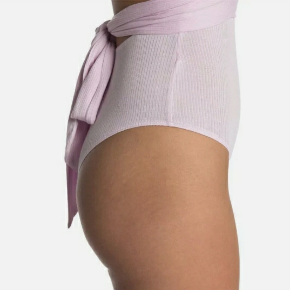 Bcbgeneration Soft Pink Ribbed Open Back Bodysuit… - image 5